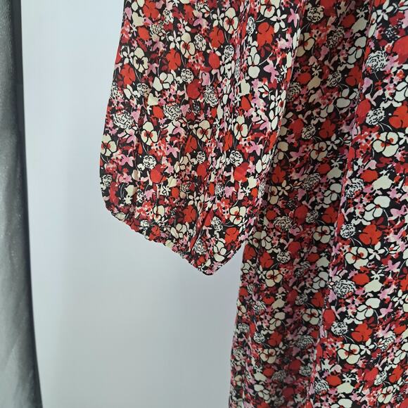 Sanctuary Dress 20W Floral Chiffon Halter Neck Long Sleeve Cutout Midi Red‎ NWT - Picture 8 of 14